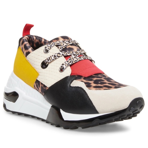 NEW in Box Steve Madden Cliff Leopard Print Multicolor Sneakers - Picture 1 of 8